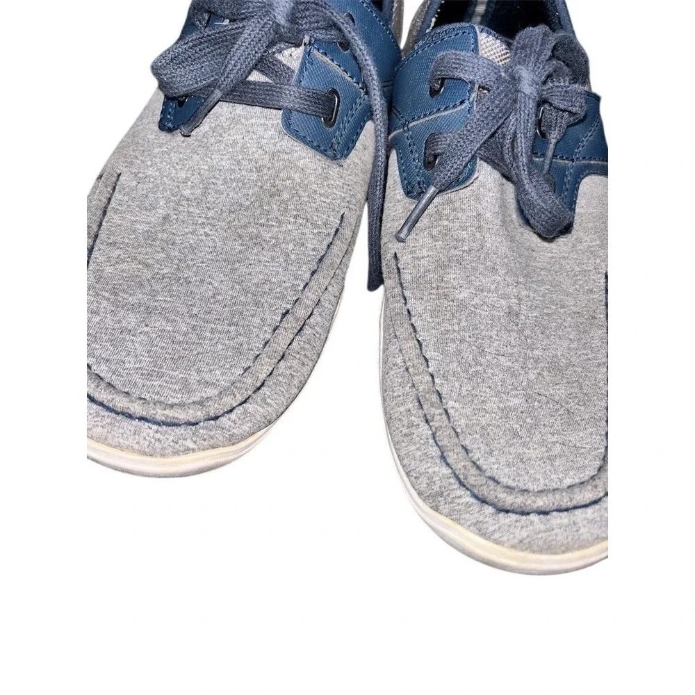 Margaritaville Men's Boat Shoes Gray/Blue Lace-Up Moc Toe Size 8.5 jimmy buffet